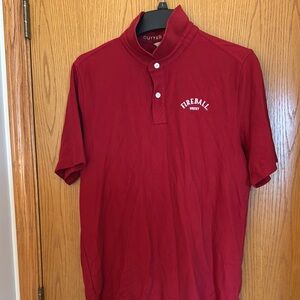 Fireball Whiskey CUTTER & BUCK Men's Red Polo Shirt Size Large